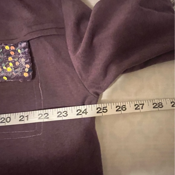 JK Oversized Purple  Button-Up Shacket with sequin detailing at pockets, size M - Picture 9 of 10